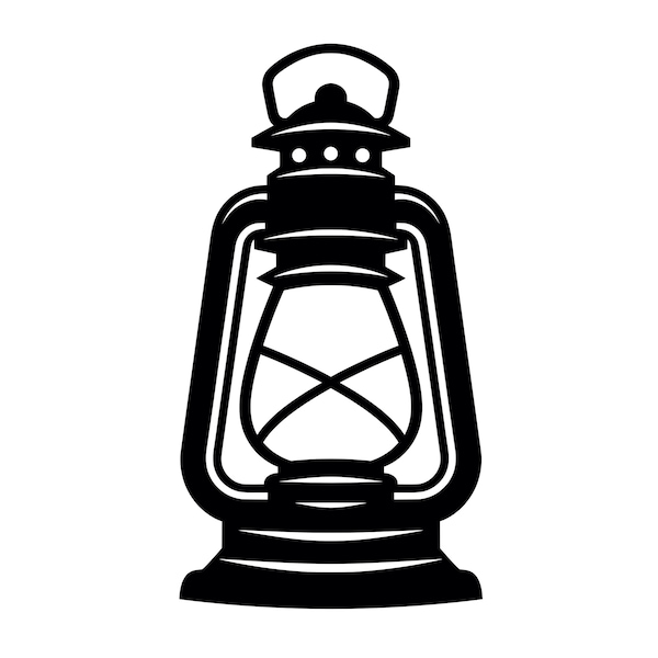 Lantern SVG - Camp Light Torch Vintage Retro Oil Lamp Printable Clip Art Cut File, Instant Download, Commercial Use,  svg png jpg eps pdf