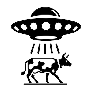 UFO Abduction SVG - Aliens Scifi Humor Cow Abduction Printable Clip Art Cut File, Instant Download, Commercial Use, svg png jpg eps pdf