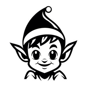 Kerst Elf SVG - Elf Boy Santa's Helper Kids Elf Silhouette Clip Art Cut-bestand, Instant Download, Commercieel gebruik, svg png jpg eps pdf