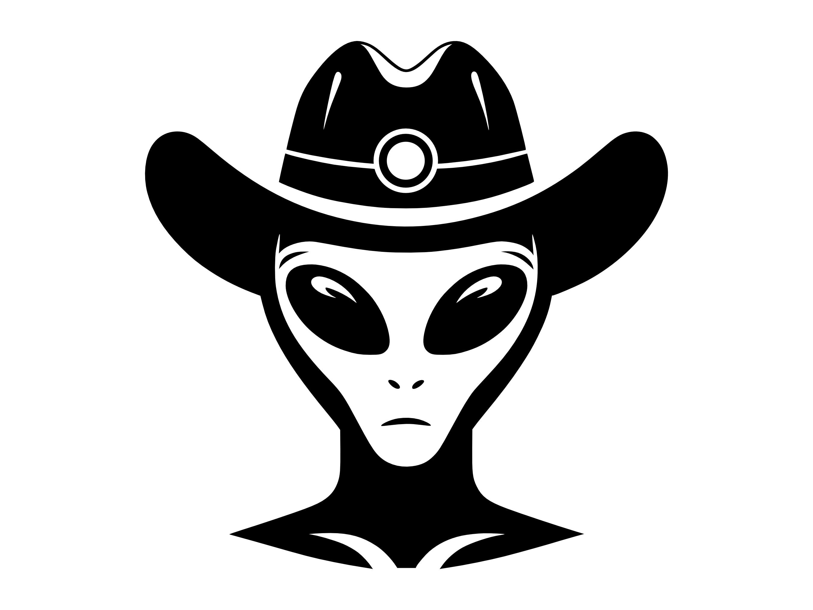 Alien Cowboy SVG - Space Cowboy Western Outlaw Martian Printable Clip ...