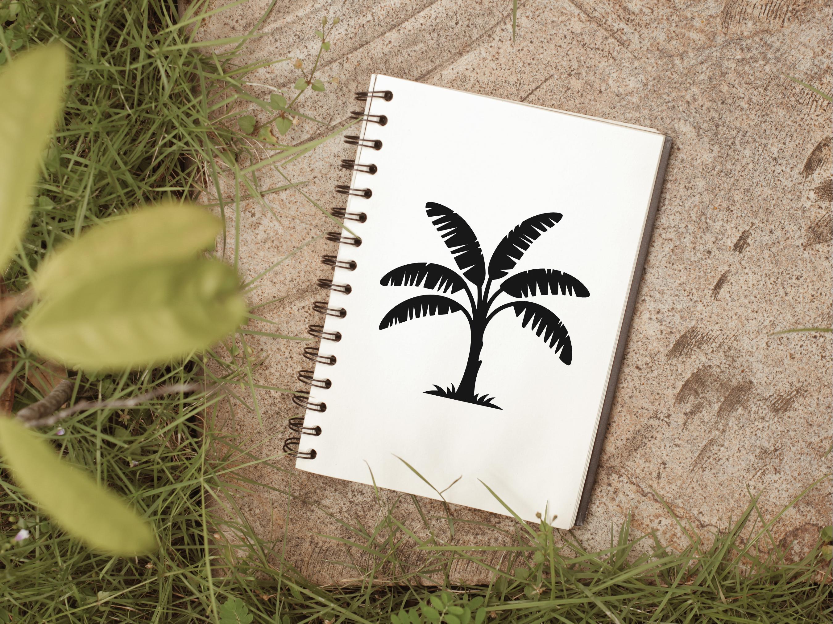 Banana Tree SVG - Tropical Fruit Tree Jungle Plant Garden