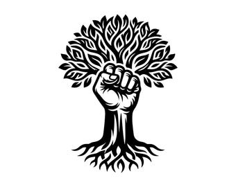 Unity Tree SVG - Human Rights Protest Social Justice Black Lives Matter Resistance Printable Cut File, Instant Download, Commercial Use