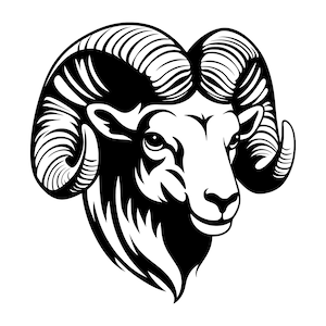 Ram SVG - File di taglio stampabile con testa di ariete, animale da fattoria di pecora maschio, clip art, download immediato, uso commerciale, svg png jpg eps pdf