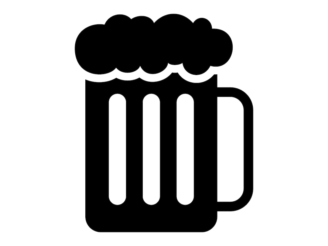 Beer SVG, Beer Glass Silhouette, Beer Clipart, Beer Cut File, Beer PNG, Beer Mug Outline, Beer