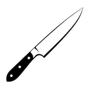 Kitchen Knife SVG - Chefs Cooking Knife Food Chopping Blade Silhouette Clip Art Cut File, Instant Download, Commercial Use