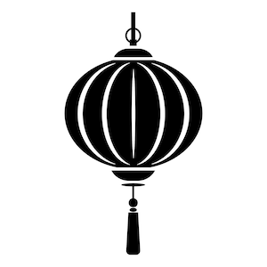 Lanterne chinoise SVG - lanterne traditionnelle du nouvel an chinois imprimable clip art couper fichier, téléchargement immédiat, usage commercial, png jpg eps pdf