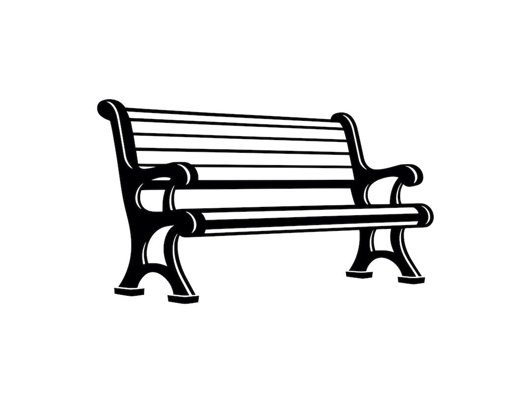 Park Bench SVG - Wooden Bench Outdoor Garden Seat Printable Clip Art ...