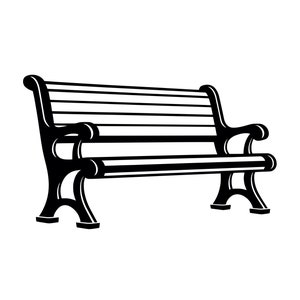 Park Bench SVG - Wooden Bench Outdoor Garden Seat Printable Clip Art Cut File, Instant Download, Commercial Use, svg jpg png eps pdf