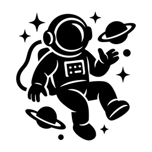 Astronaut SVG - Outer Space Galaxy Planets Universe Explorer Printable Cut File, Instant Download, Commercial Use