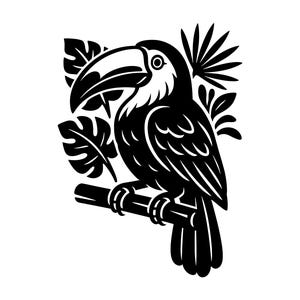 Tropische toekan SVG - Jungle Bird Wildlife Rainforest Exotische dieren zomer Clip Art afdrukbaar gesneden bestand, Instant Download, Commercieel gebruik