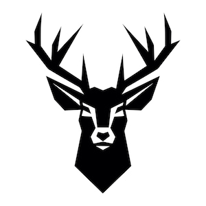 Deer Head SVG - Geometric Deer Buck Antlers Elk Head Printable Clipart Cut File, Instant Download, Commercial Use, svg jpg png eps pdf