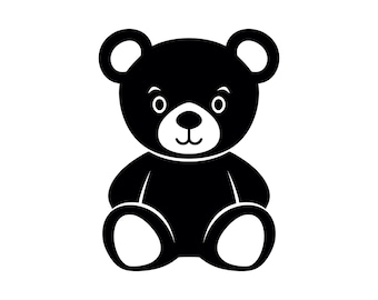Teddy Bear SVG - Toy Bear Stuffed Animal Kids Nursery Toy Printable Clip Art Cut File, Instant Download, Commercial Use, svg png jpg eps pdf