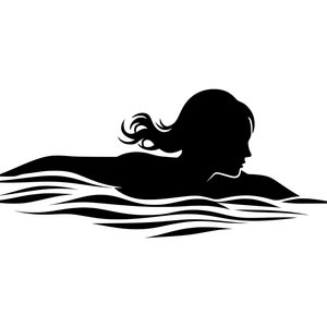 Swimmer SVG - Woman Swimming Freestyle Beach Pool Silhouette Clip Art Cut File, Instant Download, Commercial Use, svg png jpg eps pdf