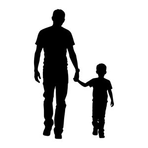 Padre e figlio SVG - Papà Genitorialità Famiglia Festa del papà Silhouette Clip Art File Tagliato, Download immediato, Uso commerciale, svg png jpg eps pdf