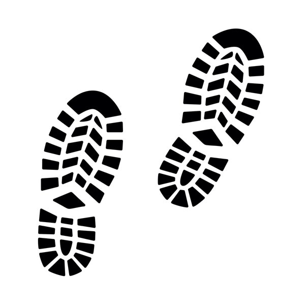 Shoe Prints SVG - Hiking Boot Sole Walking Foot Prints Printable Clipart Cut File, Instant Download, Commercial Use, svg jpg png eps pdf