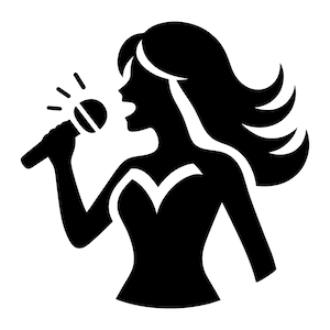 Zanger SVG - vrouw zingen zangeres karaoke muziek silhouet clip art cut-bestand, instant download, commercieel gebruik, svg png jpg eps pdf