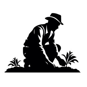 Gärtner SVG - Gartenpflanzen Hausmeister Bäume pflanzen Silhouette Clipart geschnitten Datei, sofortiger Download, kommerzielle Nutzung, svg jpg png eps pdf