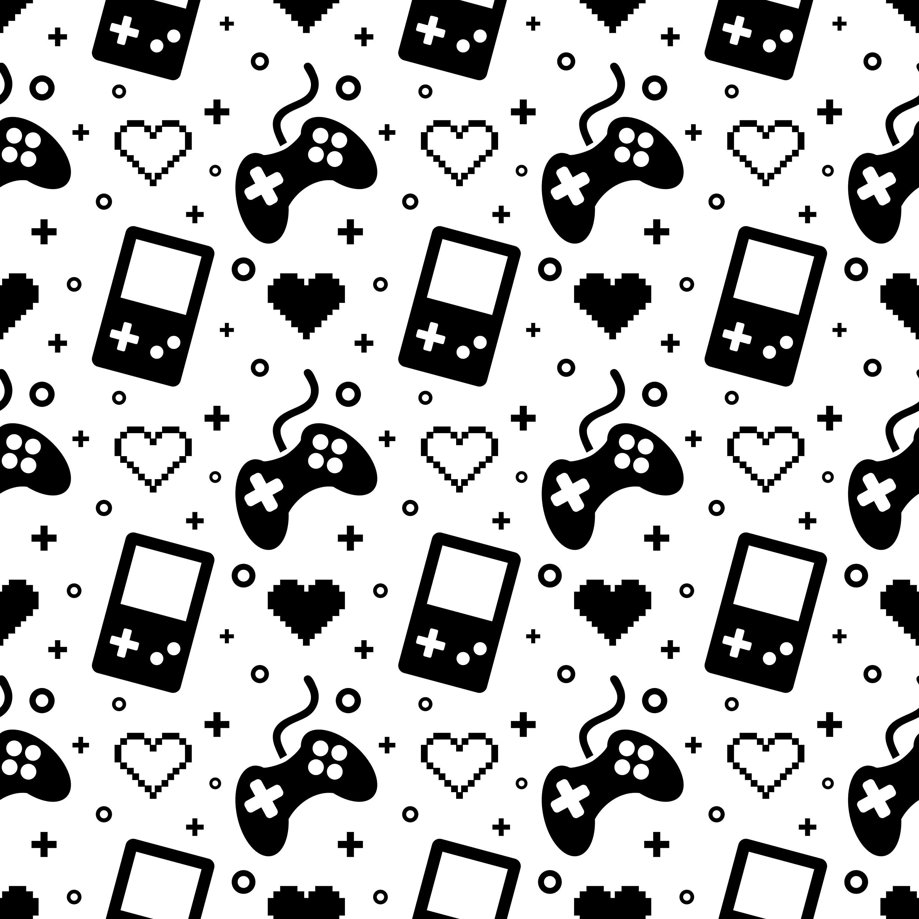 Gaming Pattern Retro Video Game 90s Game Controller Seamless Digital ...