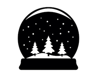 Snow Globe SVG - Christmas Ornament Winter Snowdome Silhouette Clip Art Cut File, Instant Download, Commercial Use, svg png jpg eps pdf