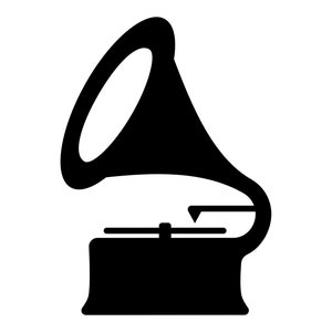 Gramophone SVG, phonograph silhouette, vintage record player clipart, gramophone cut file, phonograph PNG, vintage record player outline