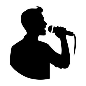 Cantante SVG - Hombre cantando, vocalista masculino, micrófono, silueta musical, clip art, archivo de corte, descarga instantánea, uso comercial, SVG, PNG, JPG, EPS, PDF