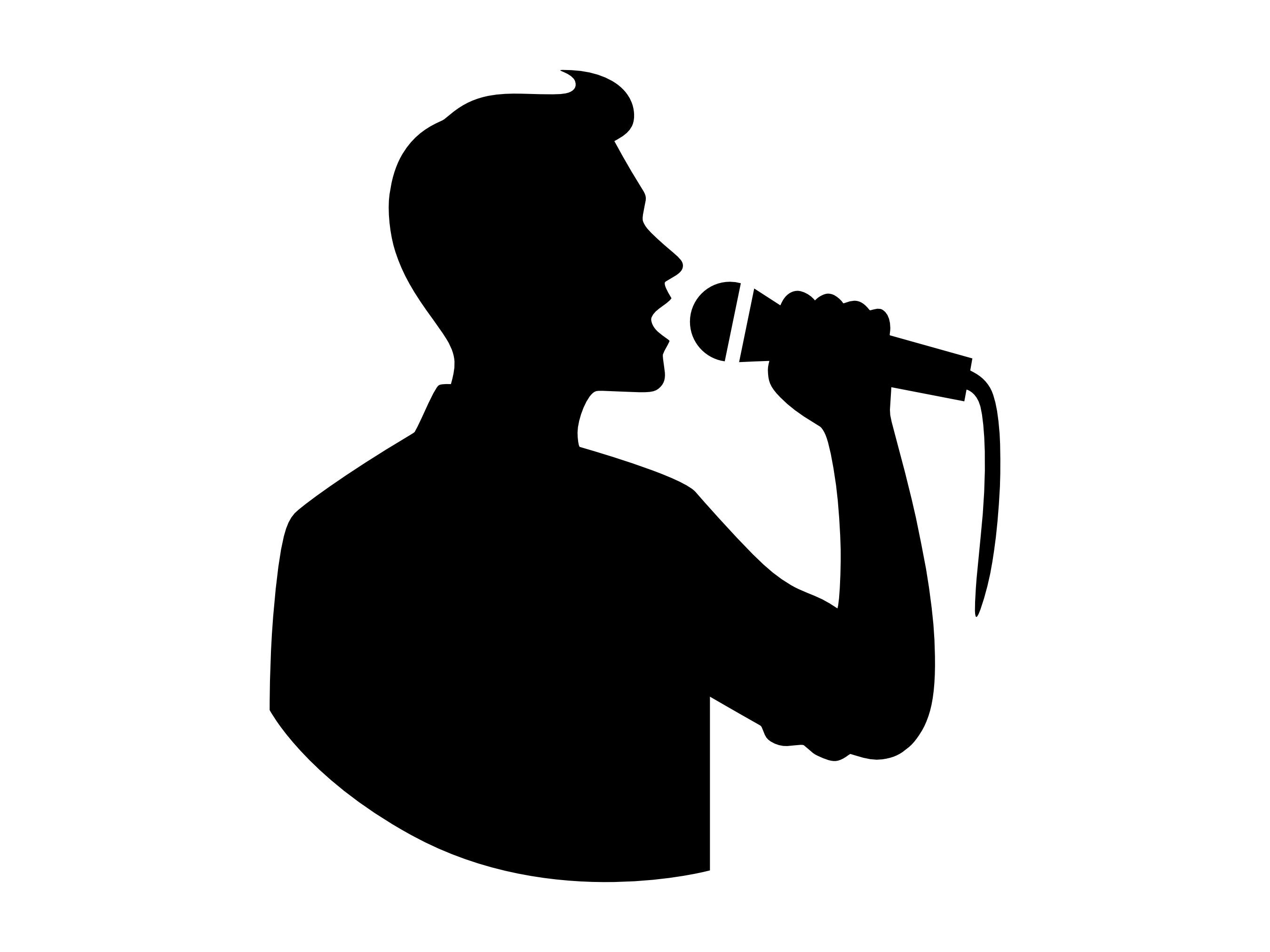 Singer SVG - Man Singing Male Vocalist Microphone Music Silhouette Clip ...