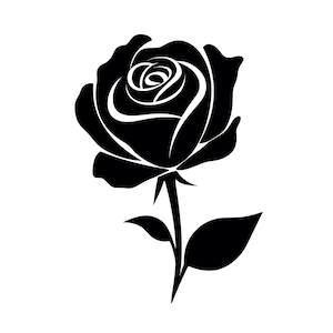 Steeg SVG - rozenknop bloem bloesem planten natuur bloemen silhouet clip art cut-bestand, instant download, commercieel gebruik, svg jpg png eps pdf