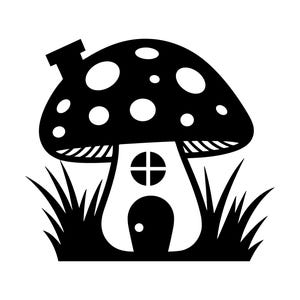 Champignon maison SVG - champignon vénéneux champignons fée nain Cottage maison imprimable Clip Art coupe fichier, téléchargement immédiat, usage commercial, png jpg eps pdf