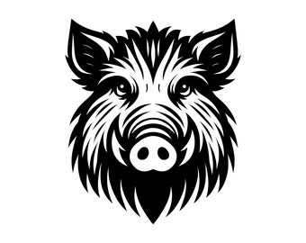 Wild Boar SVG - Hog Wild Pig Animal Silhouette Clip Art Cut File, Instant Download, Commercial Use, svg png jpg eps pdf