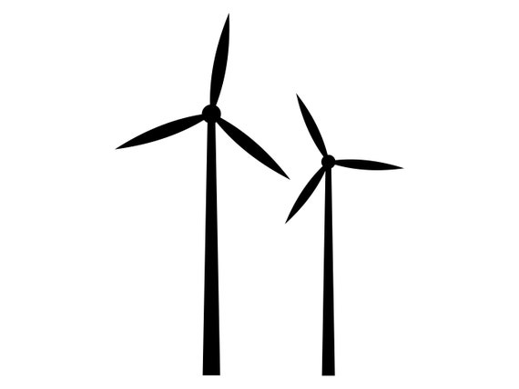 Windmills SVG, windmill silhouette, wind energy clipart, wind turbine cut file, wind generator PNG, windmill outline, wind power vector