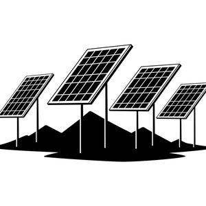 Zonnepanelen SVG - zonneboerderij hernieuwbare energie zonne-energie silhouet Clip Art gesneden bestand, Instant Download, commercieel gebruik, png jpg eps pdf