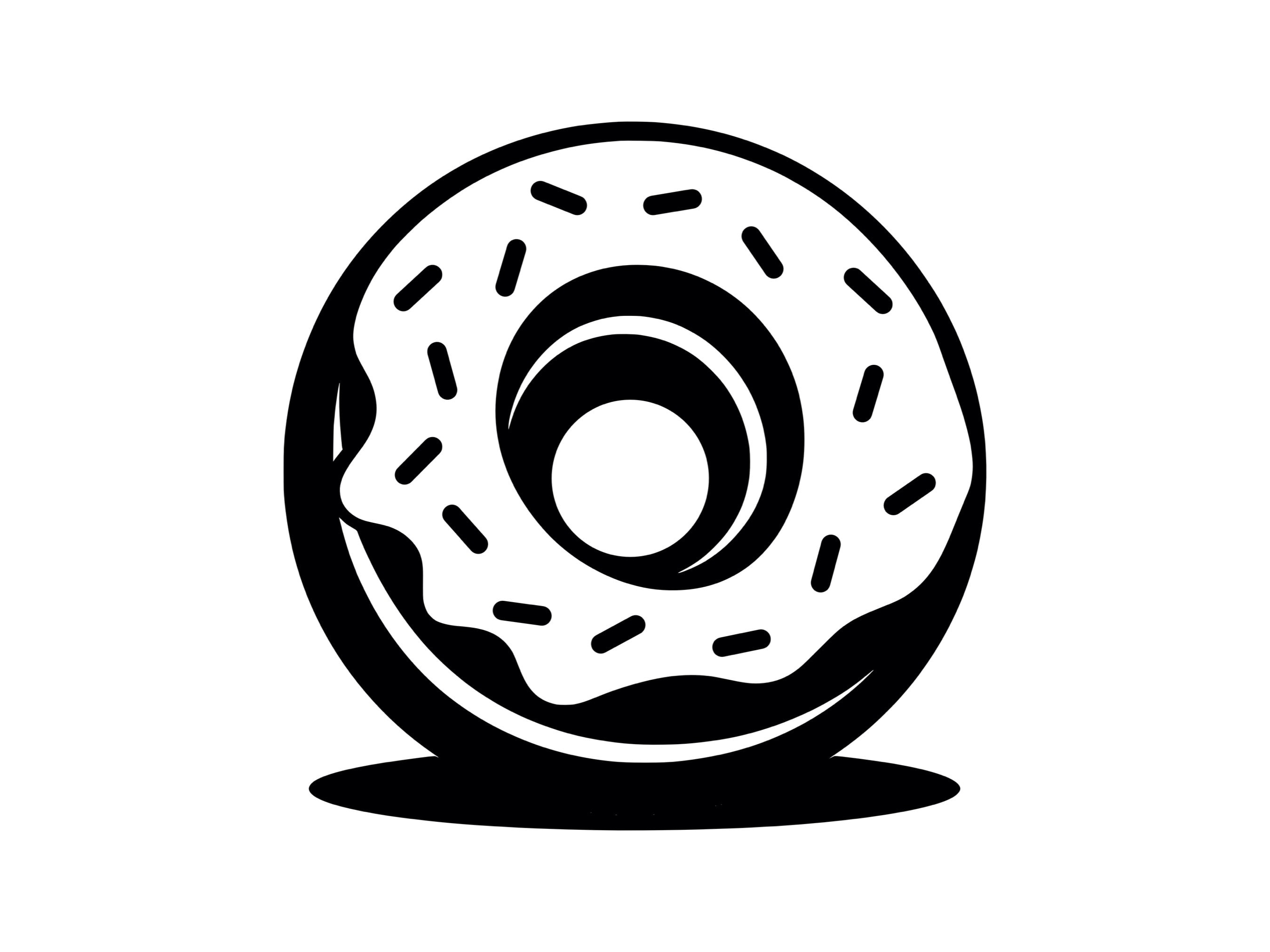 Donuts Clipart Zwart Wit Donut Clipart Black White Images Free
