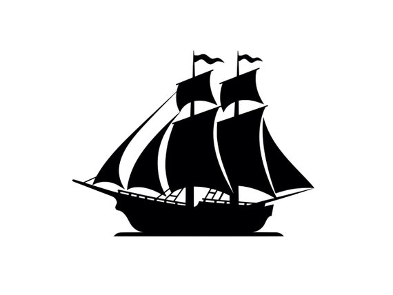 レア☆Shin Ueda 船のイラスト サイン入り 2010 帆船 SVG - 帆船 古いビンテージ船 シルエット クリップアート