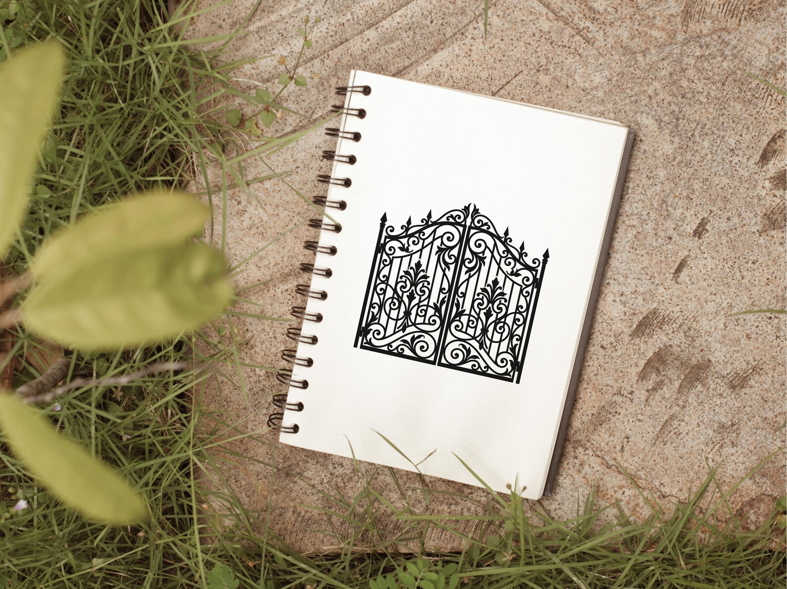 Ornamental Gate SVG - Vintage Iron Fence Decorative Garden Entry Gate ...