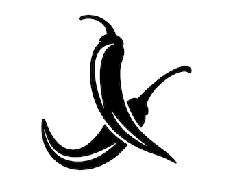 Chill Pepper SVG - Hot Spicy Food Ghost Pepper Jalapeño Silhouette Clip Art Cut File, Instant Download, Commercial Use, svg png jpg eps pdf