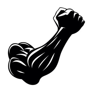 Muscle Flex SVG - Culturista bíceps brazo musculoso flexionando hombre fuerte. Clip art imprimible, archivo de corte, descarga instantánea, uso comercial.