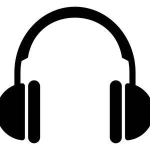 Headphones SVG, headphone silhouette, headphone music clip art, wireless headphones cut file, black headphone PNG, headphones outline