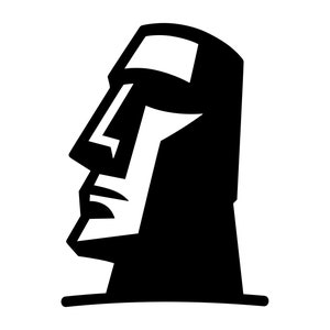 Testa dell'Isola di Pasqua SVG - Moai Polynesia Stone Head Sculpture Silhouette Clip Art File di taglio, download immediato, uso commerciale, png jpg eps pdf