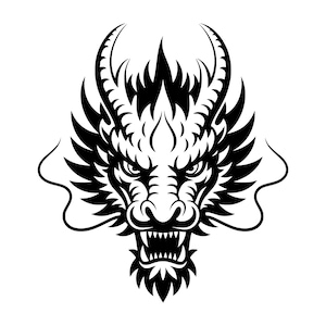 Testa di drago SVG - Creatura mitica Drago cinese Bestia Clip Art stampabile File di taglio, download immediato, uso commerciale, svg png jpg eps pdf