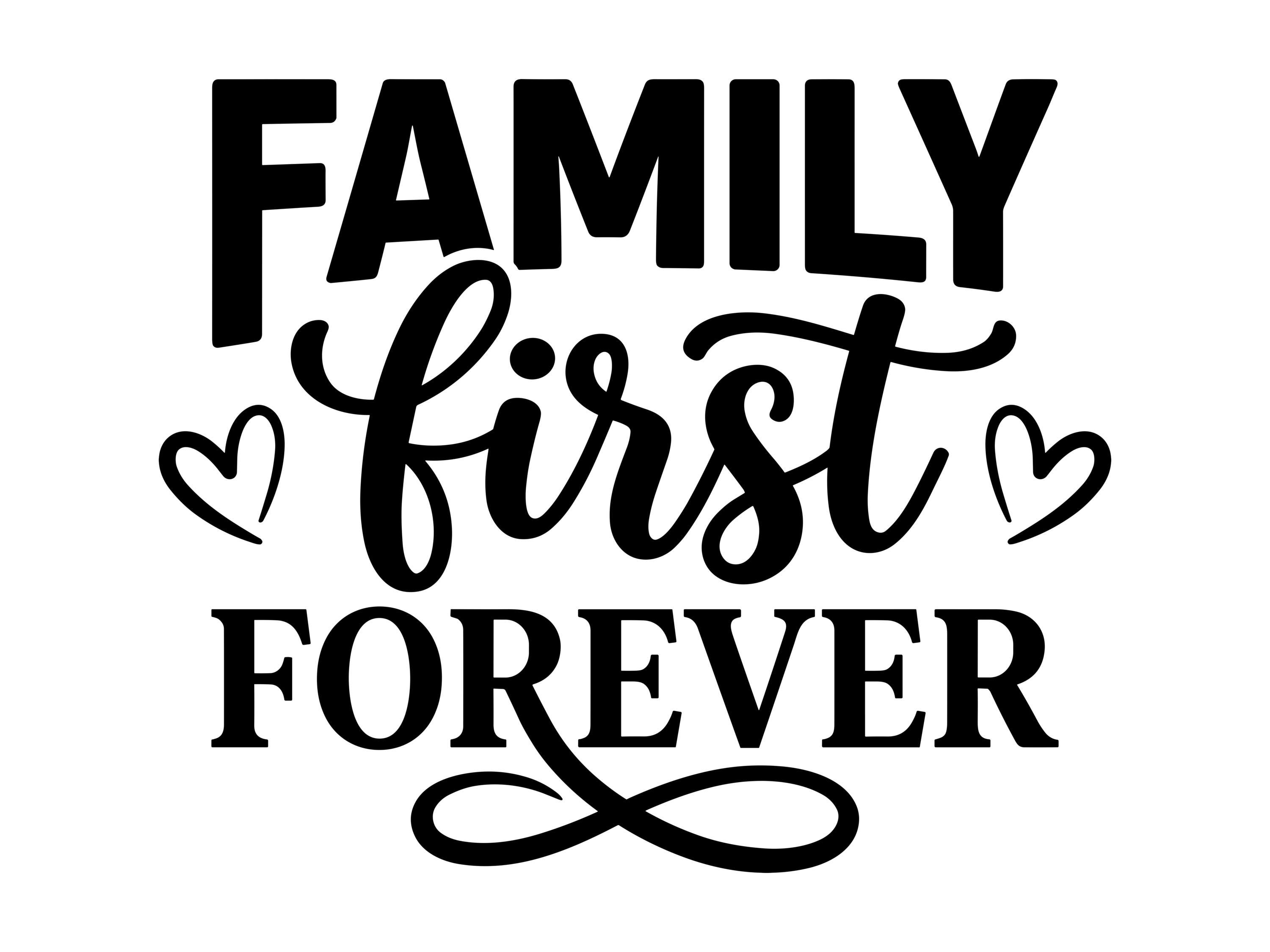 Family First Forever SVG - Family Quote Home Decor Word Art Love Sign ...