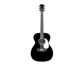 Acoustic Guitar SVG - Country Folk Music Instrument Printable Clip Art Cut File, Instant Download, Commercial Use, svg jpg png eps pdf