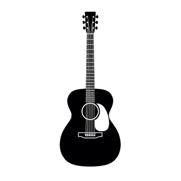 Acoustic Guitar SVG - Country Folk Music Instrument Printable Clip Art Cut File, Instant Download, Commercial Use, svg jpg png eps pdf