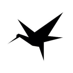 Origami Crane SVG - Paper Crane Japanese Symbolic Bird Silhouette Clipart Cut File, Instant Download, Commercial Use, svg jpg png eps pdf