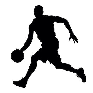 Basketball Spieler SVG - druckbare Silhouette Clipart geschnitten Datei, sofortiger Download, kommerzielle Nutzung, svg jpg png eps pdf