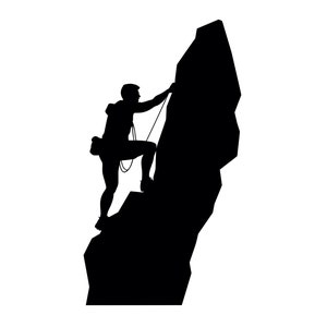 Escalador SVG - Silueta de montañismo, archivo de corte, descarga instantánea, uso comercial, SVG, JPG, PNG, EPS, PDF