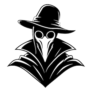 Pestdoktor SVG - Mittelalter Pest Schnabel Maske Arzt Silhouette Clip Art geschnitten Datei, Sofort Download, kommerzielle Nutzung, svg png jpg eps pdf