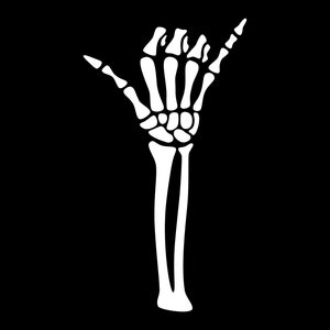 Skeleton Hand Hang Loose SVG, Skeleton Hand Silhouette,Hang Loose Shaka Sign Clipart, Skeleton Shaka Cut File, Printable, Commercial Use