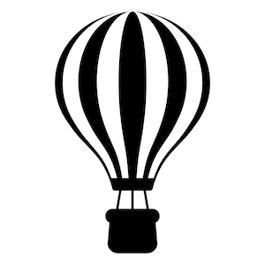 Heteluchtballon SVG, silhouet van de luchtballon, heteluchtballon clipart, vliegende luchtballon gesneden bestand, heteluchtballon png, overzicht van de luchtballon