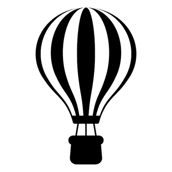 Hot Air Balloon SVG, air balloon silhouette, hot air balloon clipart, flying air balloon cut file, hot air balloon PNG, air balloon outline