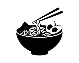 Ramen Bowl SVG - Ramen Noodles Japanese Food Asian Cuisine Printable Clip Art Cut File, Instant Download, Commercial Use, png jpg eps pdf